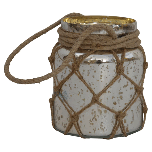 Glass Jar Lantern with Rope - Image 3
