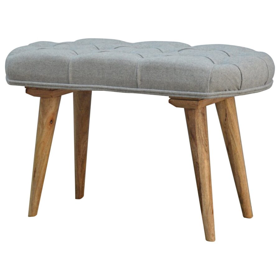 Deep Button Grey Tweed Bench - Image 4