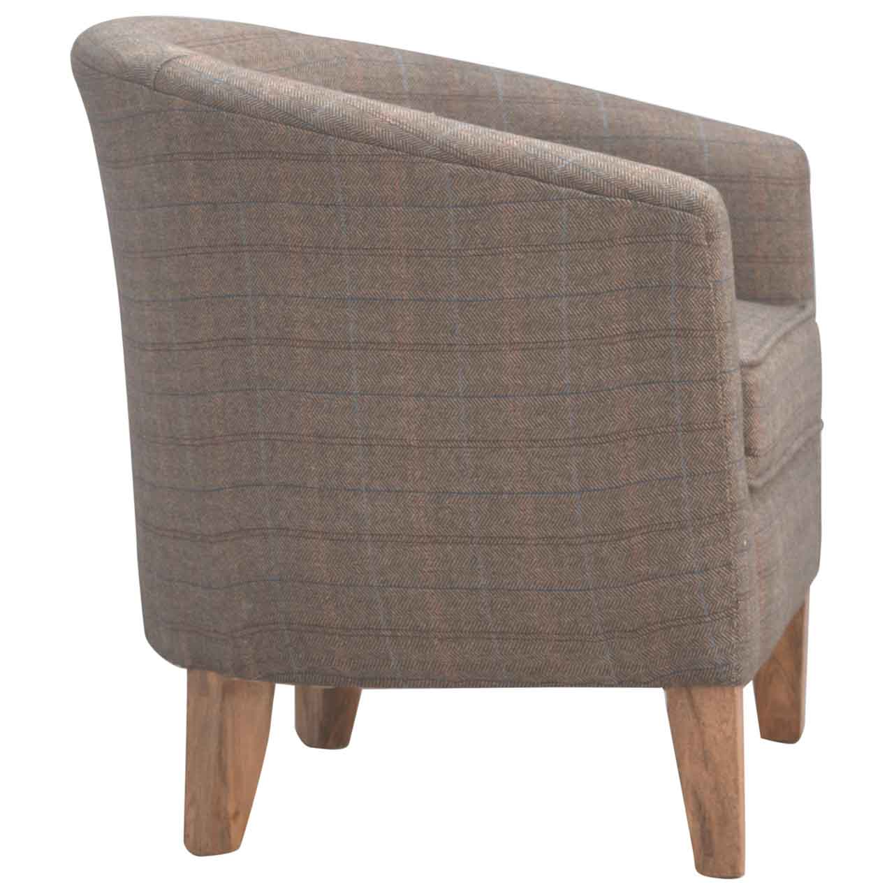 Upholstered Tweed Tub Chair - Image 9