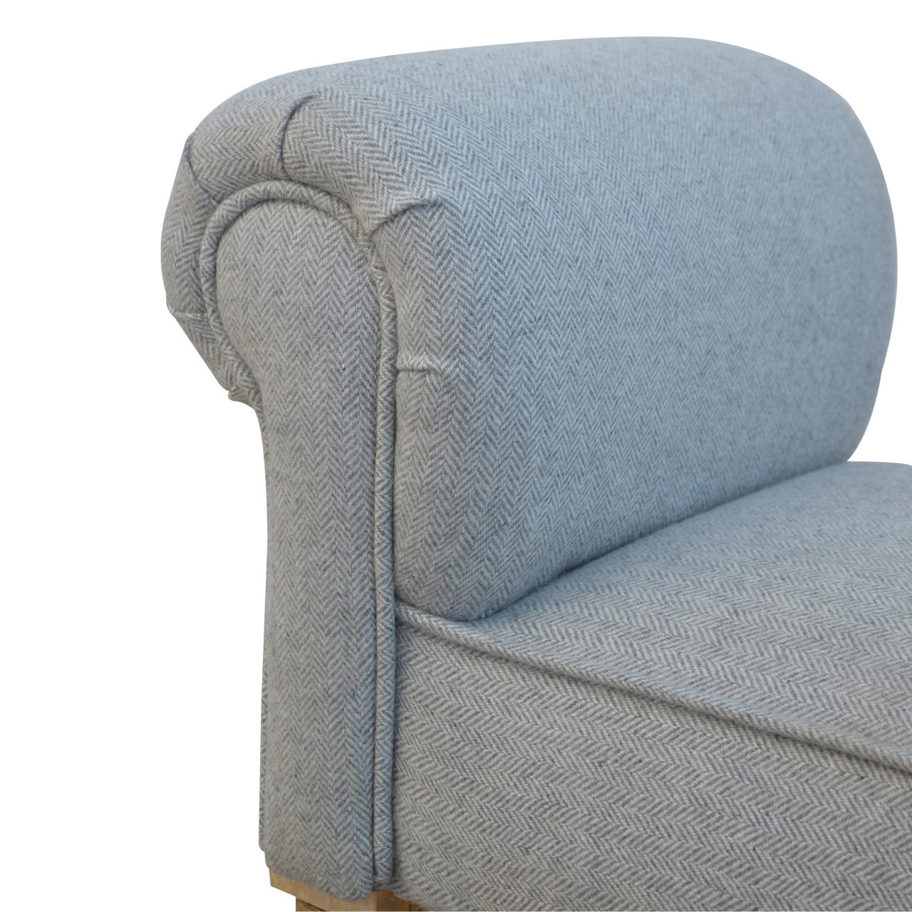 Grey Tweed Bench with Turned Feet - Image 7