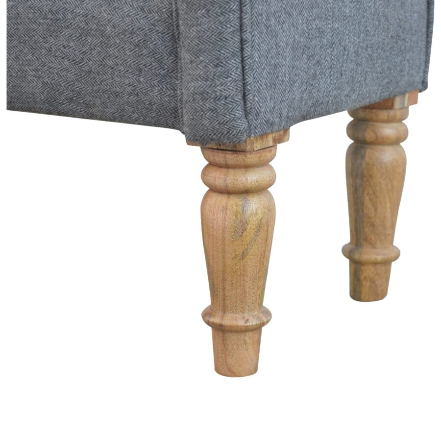 Black Tweed Bench with Turned Feet - Image 5