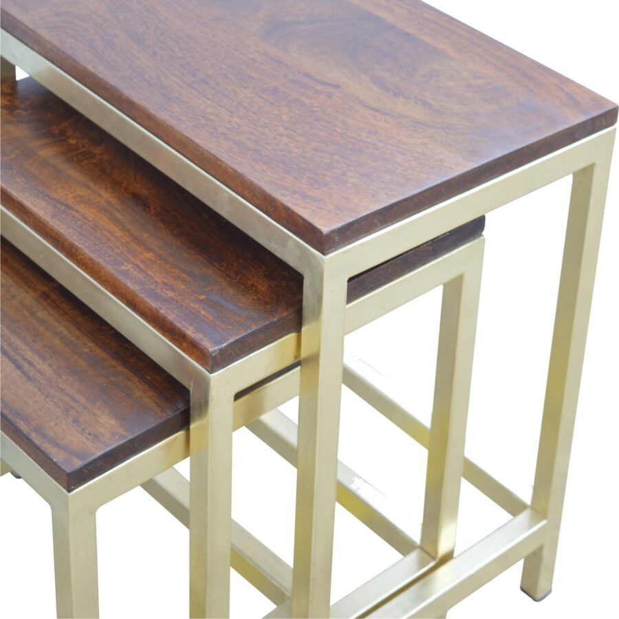 Chunky Gold Stool Set of 3 - Image 8