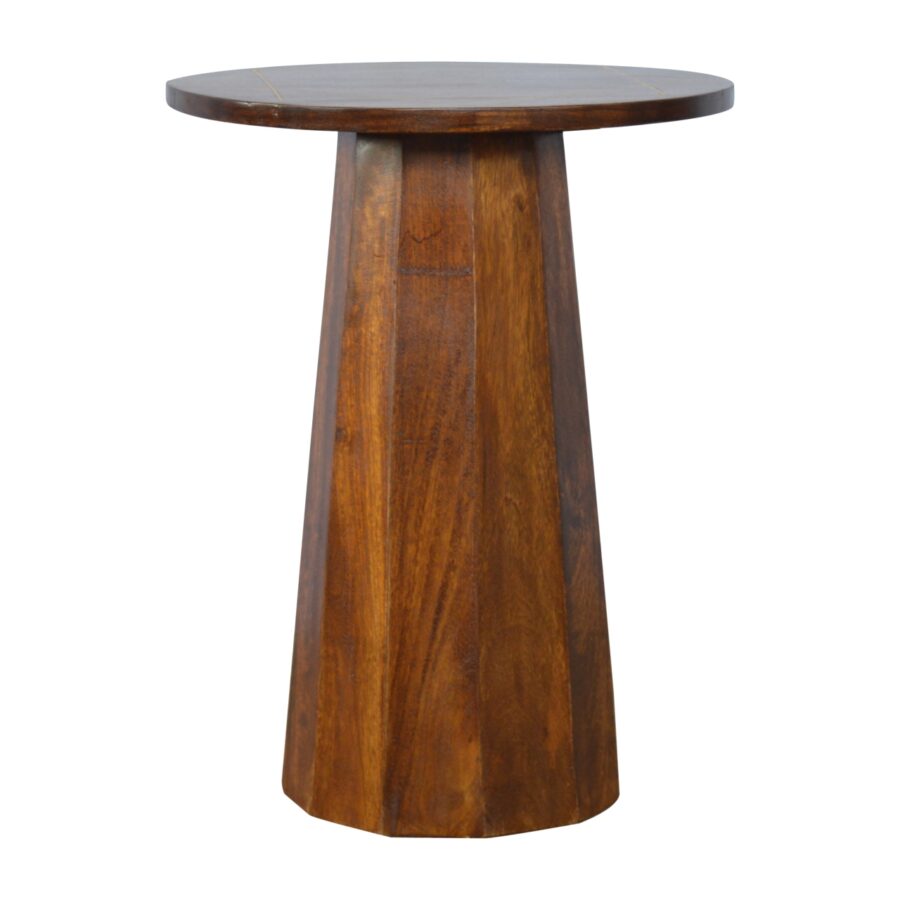 Geometric Brass Inlay End Table - Image 3