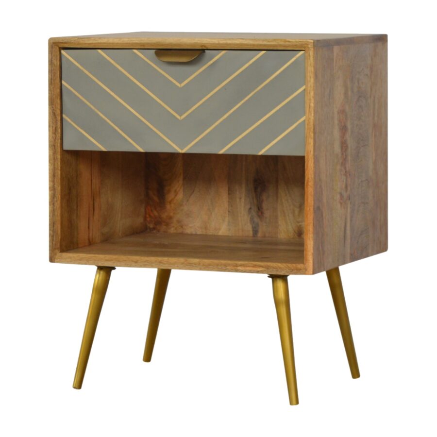 Cement Inlay Bedside with Open Slot - Image 3