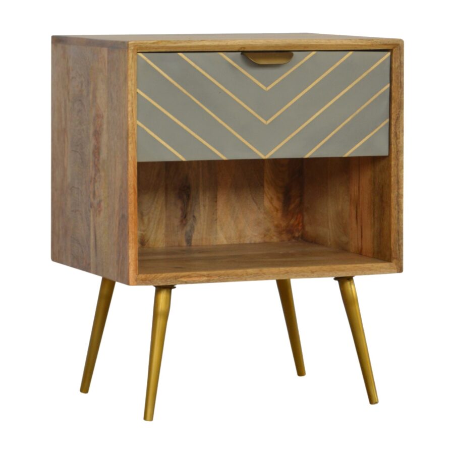 Cement Inlay Bedside with Open Slot - Image 4