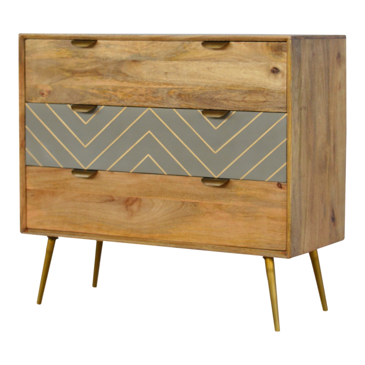 Sleek Cement Brass Inlay Chest - Image 4