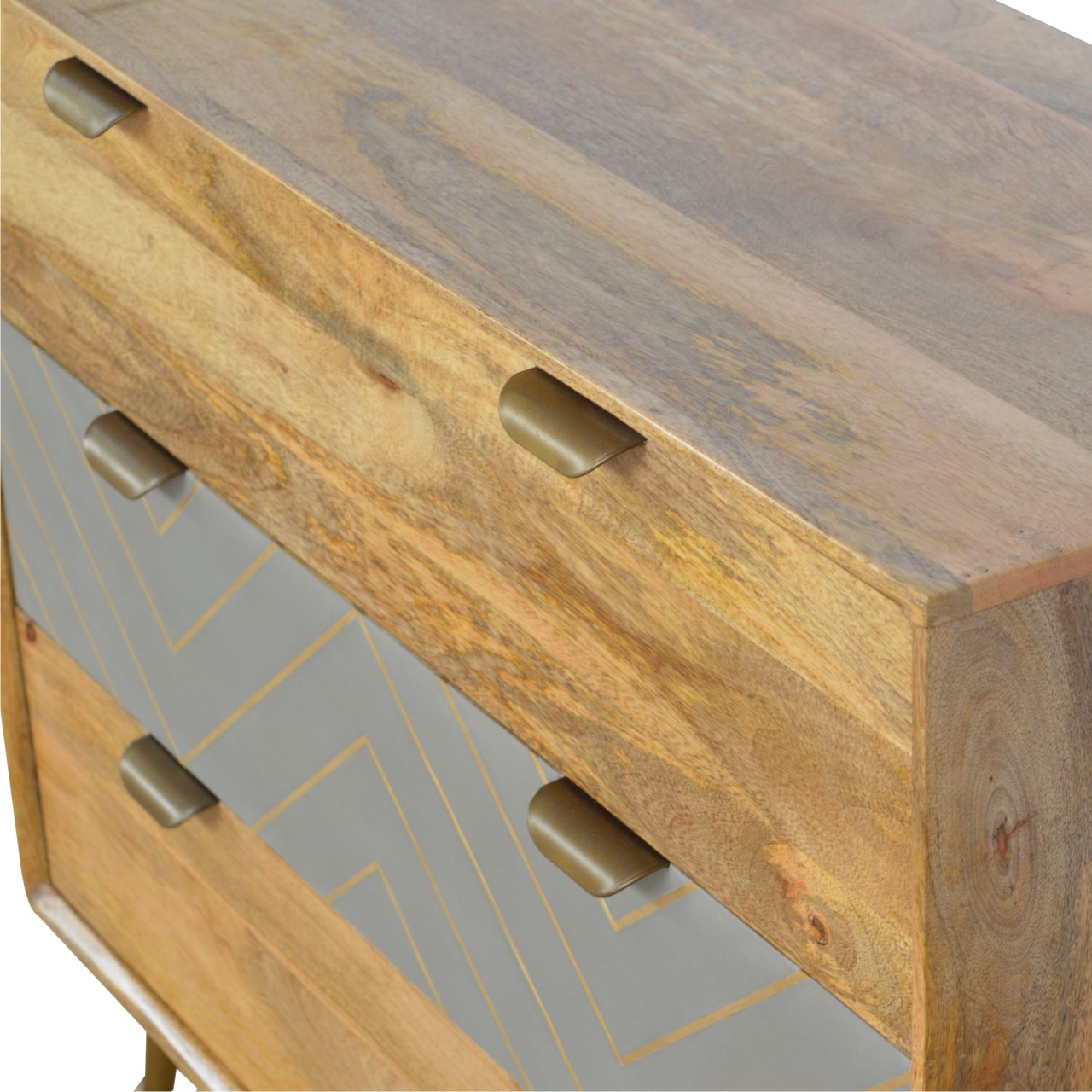 Sleek Cement Brass Inlay Chest - Image 6