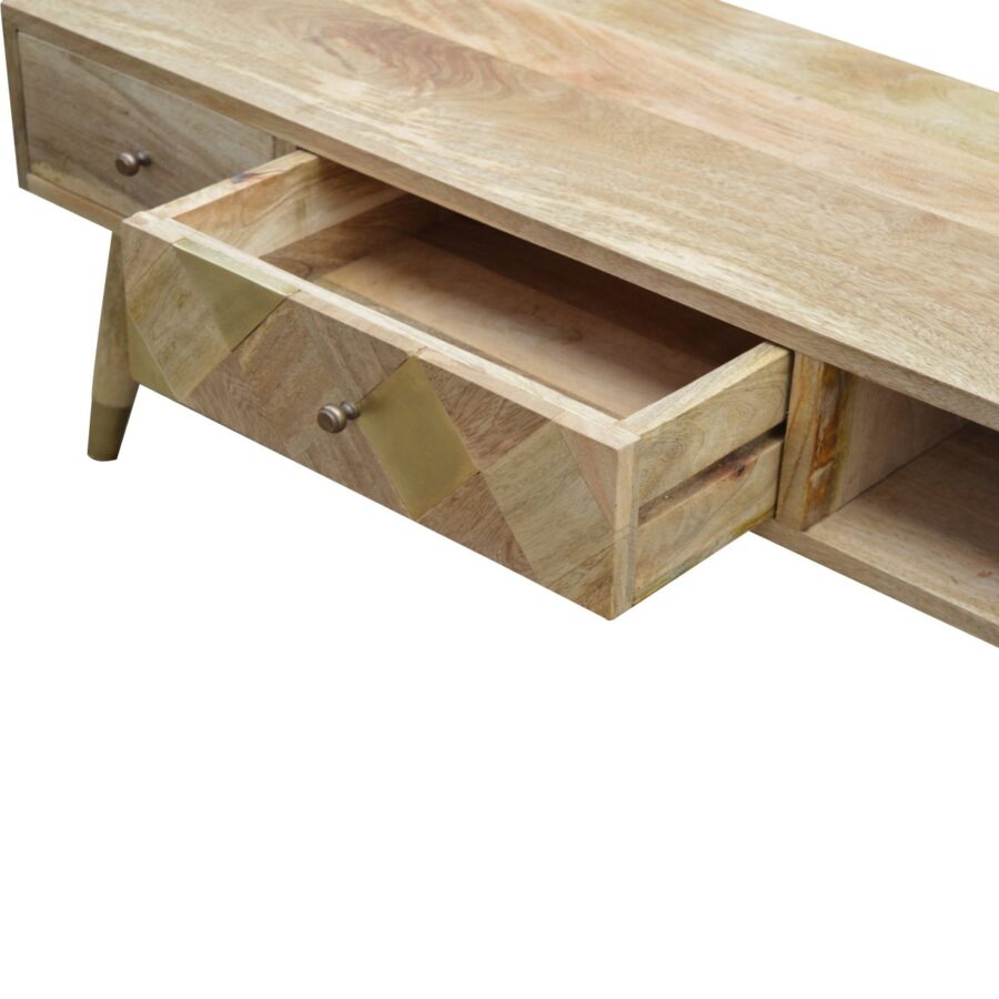 Oak-ish Gold Inlay Media Unit - Image 5