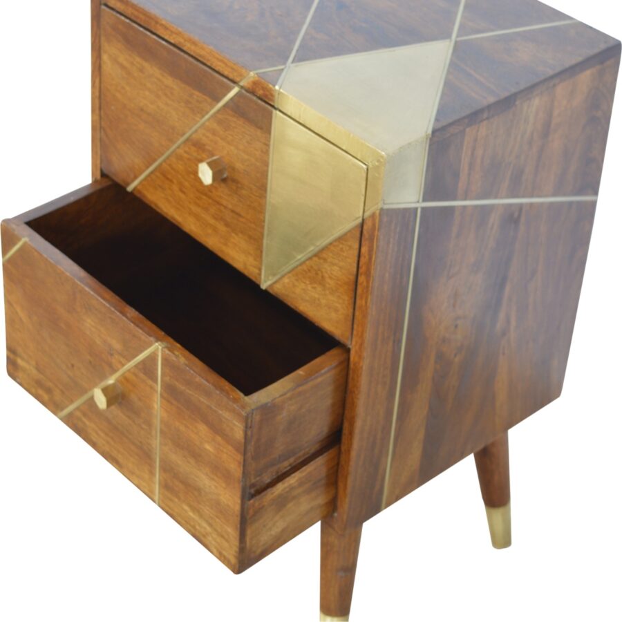 Gold Geometric Chestnut Bedside - Image 4