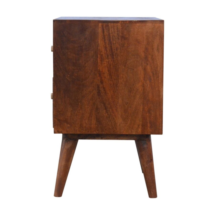 Gold Art Pattern 2 Drawer Bedside - Image 9