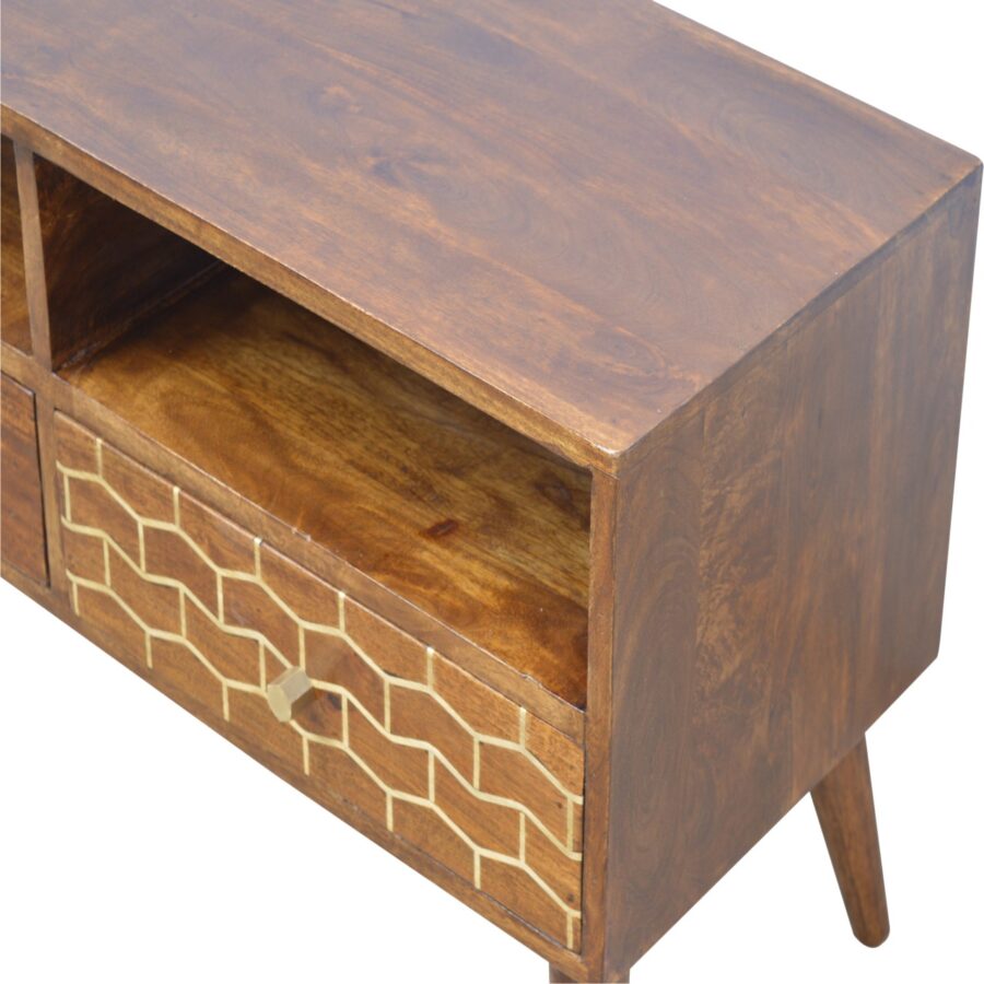 Gold Art Pattern Drawer Media Unit - Image 4