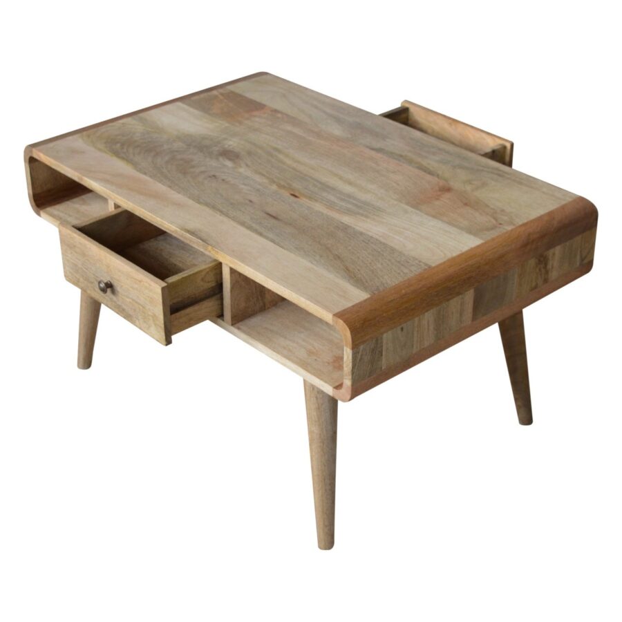 Curved Oak-ish Coffee Table - Image 4