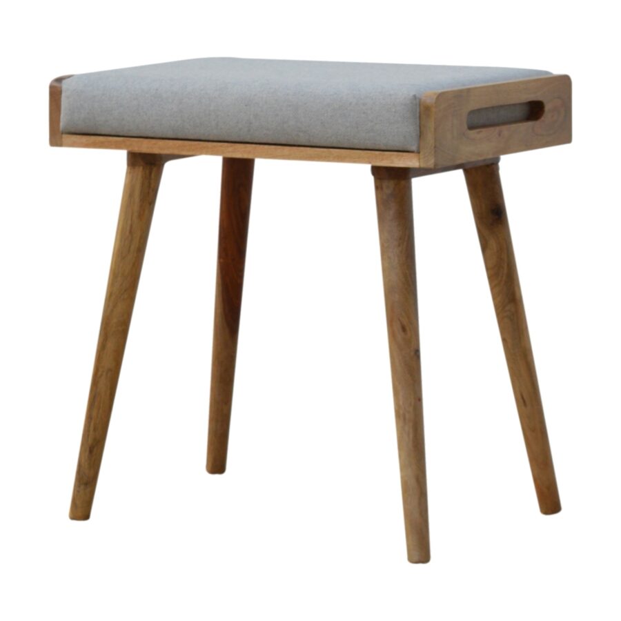Grey Tweed Tray Style Footstool - Image 2