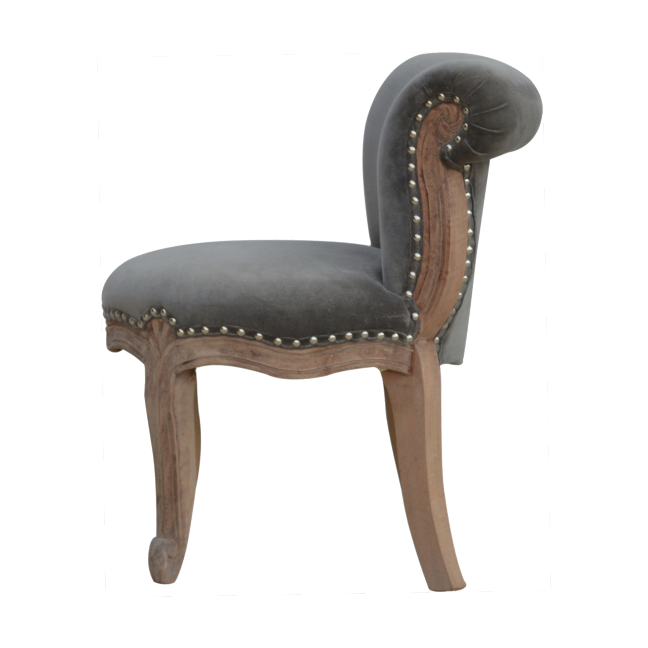 Grey Velvet Studded Chair - Image 4