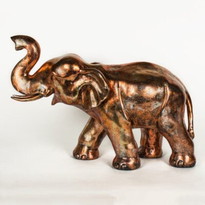 Large Copper Elephant Figurine