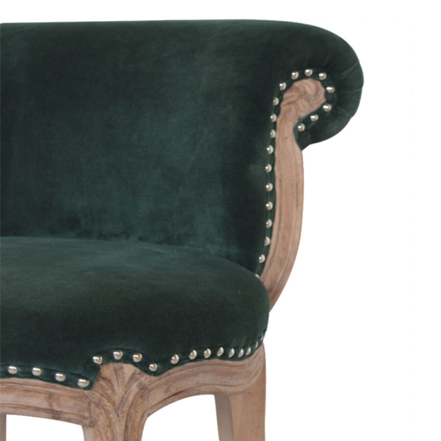 Emerald Green Velvet Studded Chair - Image 6