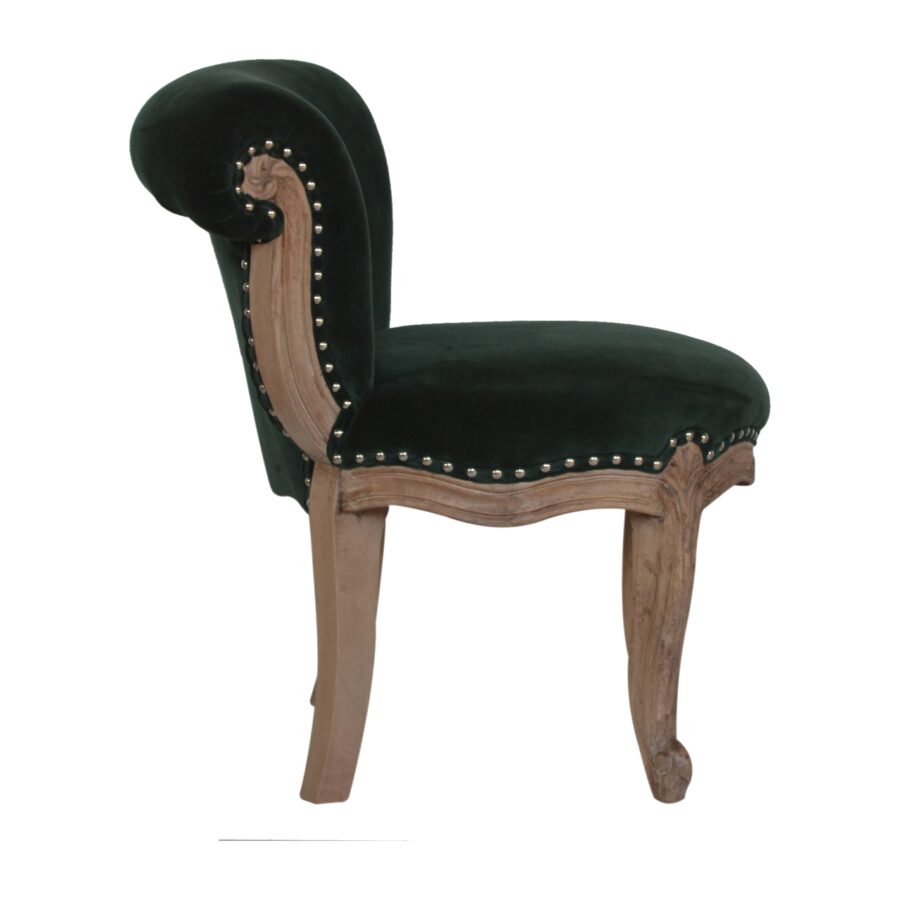 Emerald Green Velvet Studded Chair - Image 7