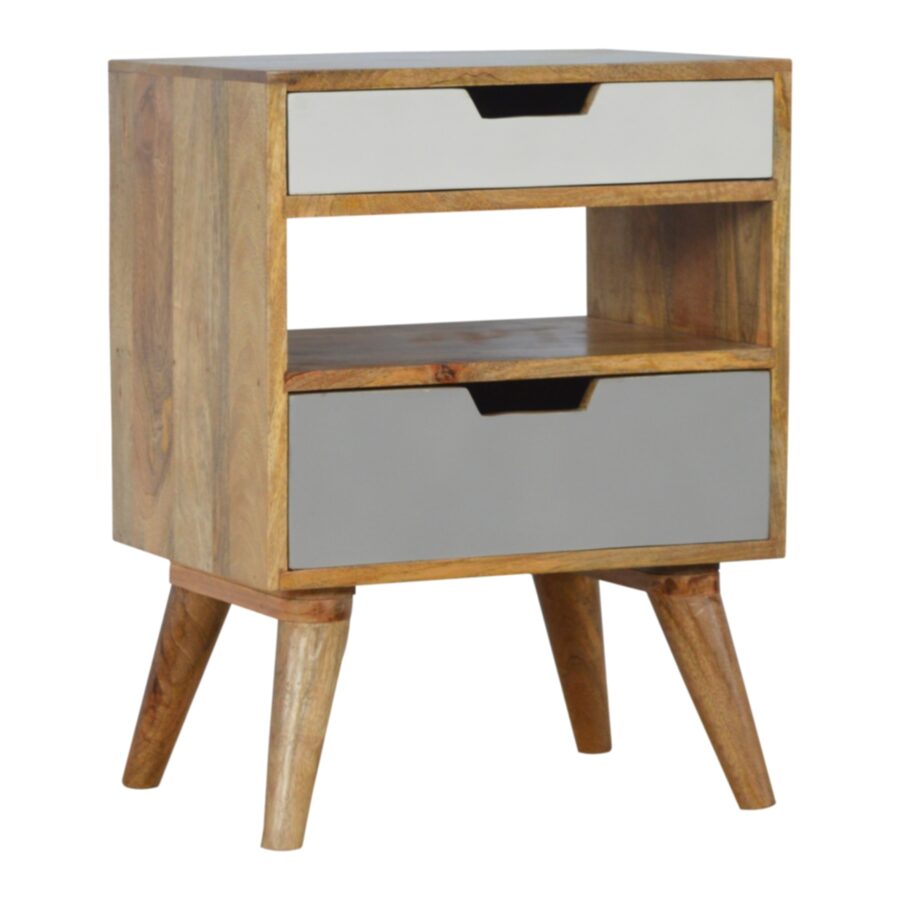 Grey and White Cut-out Bedside - Image 5