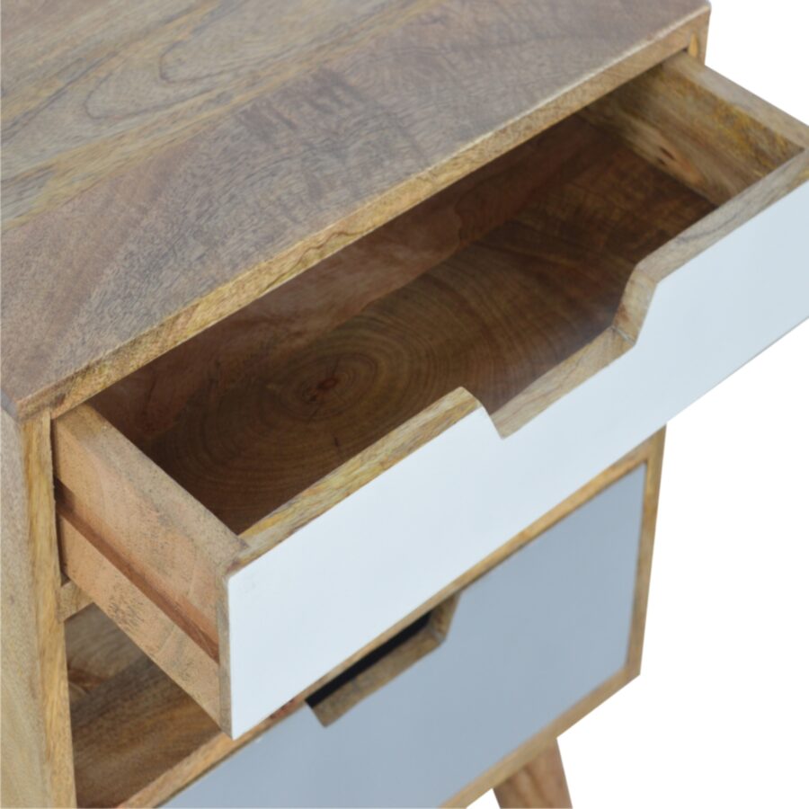 Grey and White Cut-out Bedside - Image 4