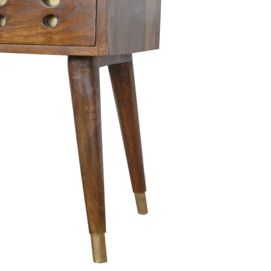 Chestnut Brass Cut out Bedside - Image 7