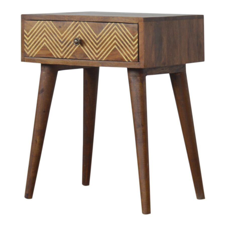 Brass Inlay Chevron Bedside - Image 3