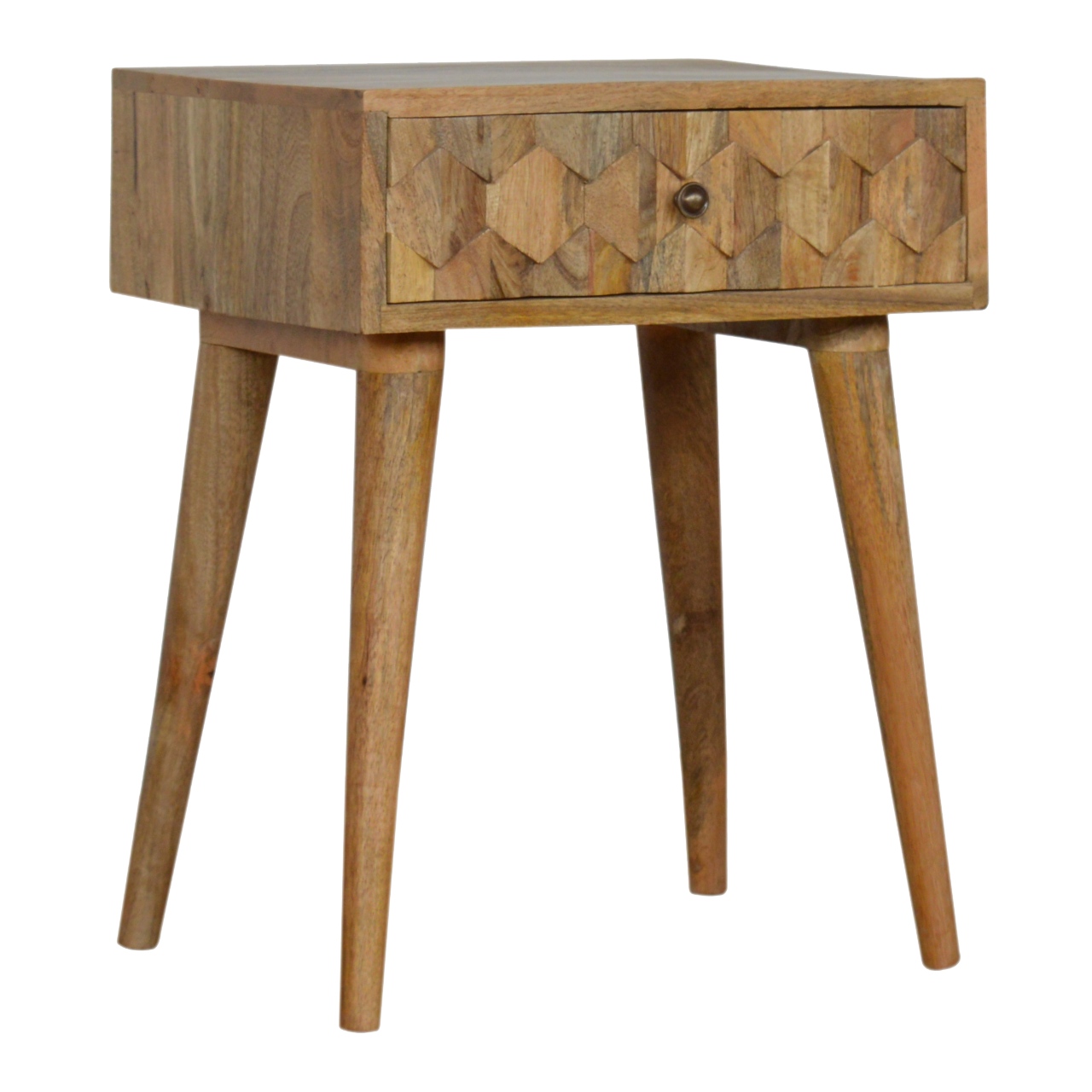 Pineapple Carved Oak-ish Bedside - Image 3