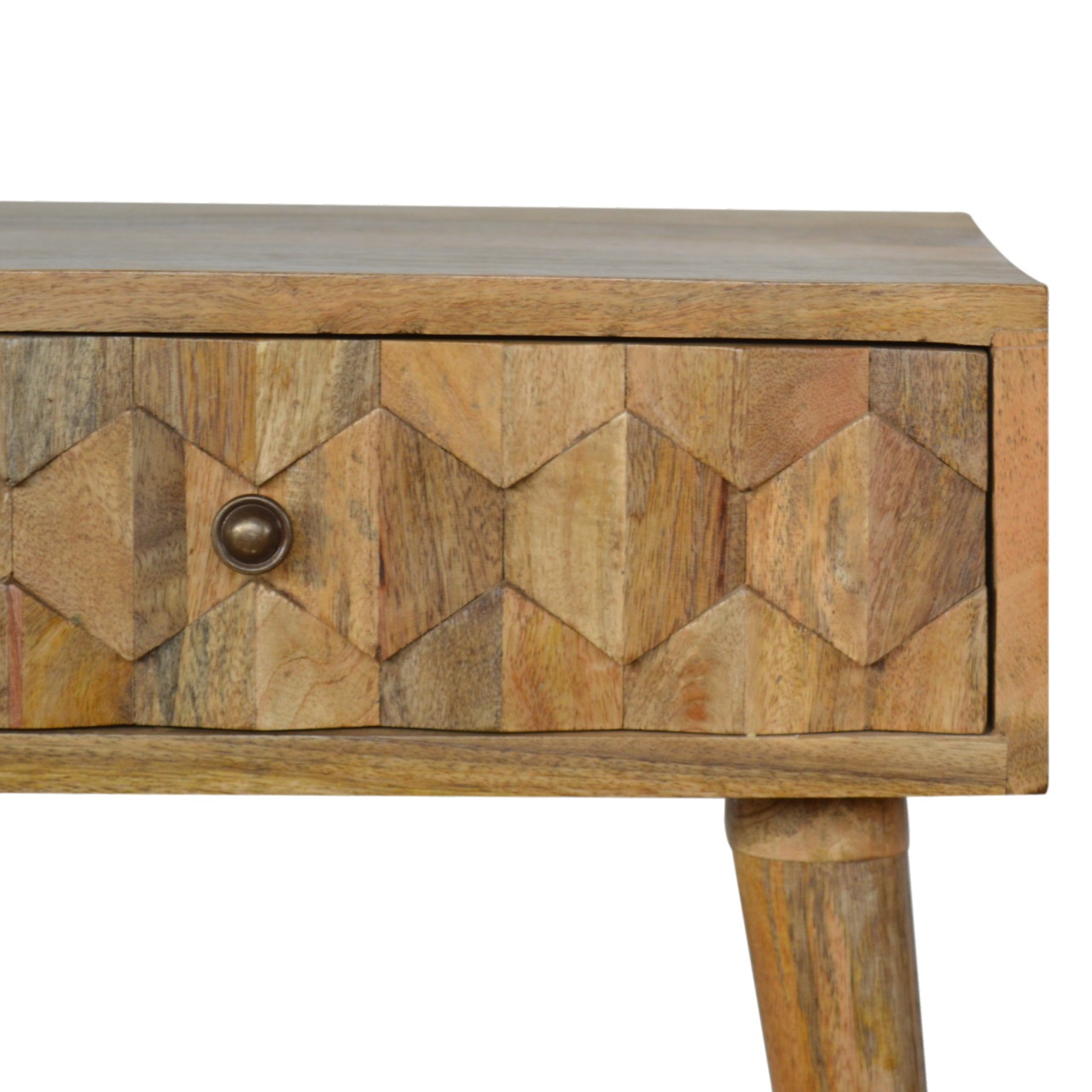 Pineapple Carved Oak-ish Bedside - Image 5