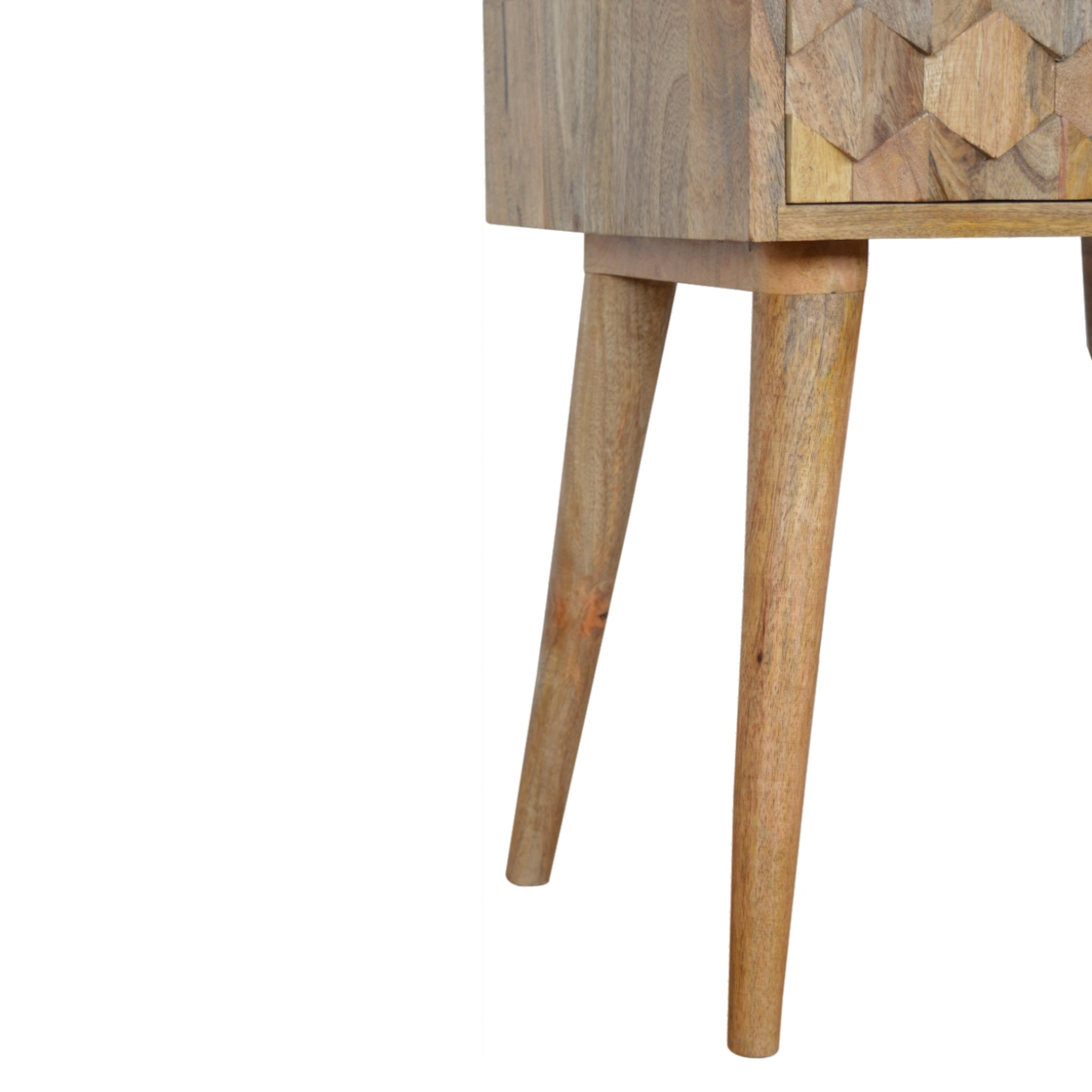 Pineapple Carved Oak-ish Bedside - Image 8