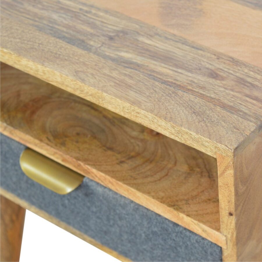 Grey Tweed Bedside with Open Slot - Image 7
