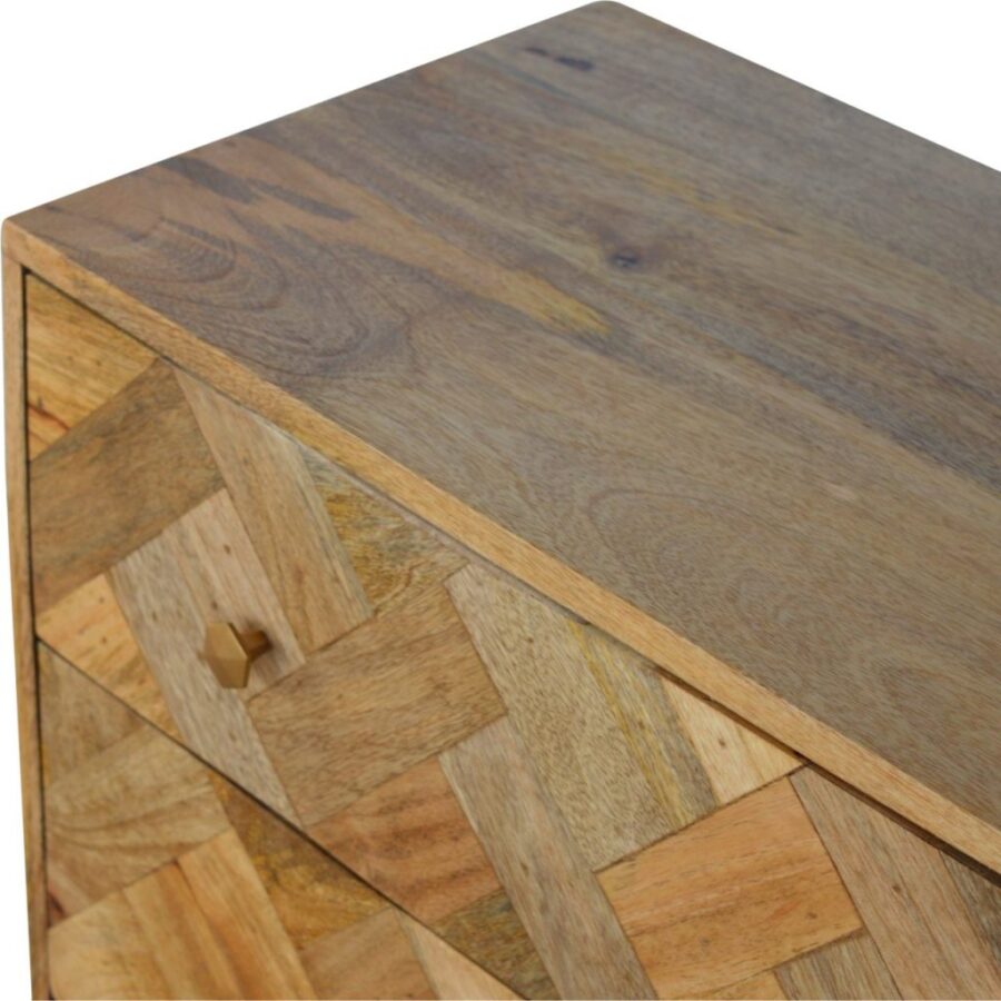 3 Drawer Zig-Zag Patterned Patchwork Chest - Image 8