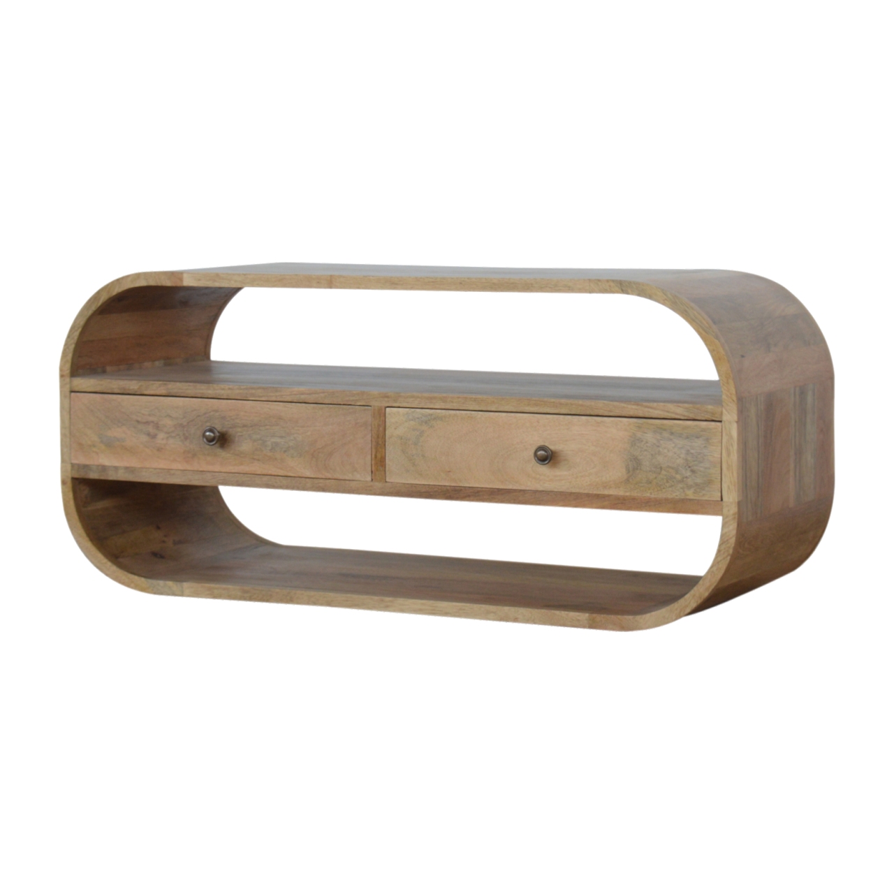 Curved Edge TV Unit with 2 Drawers - Image 3