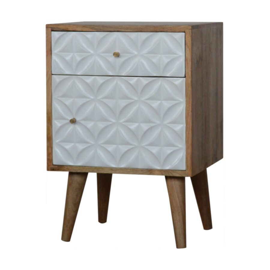 Daisy Carved 1 Door Bedside - Image 3