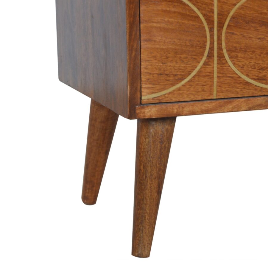 Chestnut Inlay Abstract Bedside - Image 8