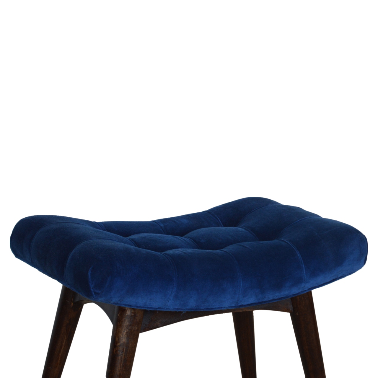 Royal Blue Cotton Velvet Bench - Image 3