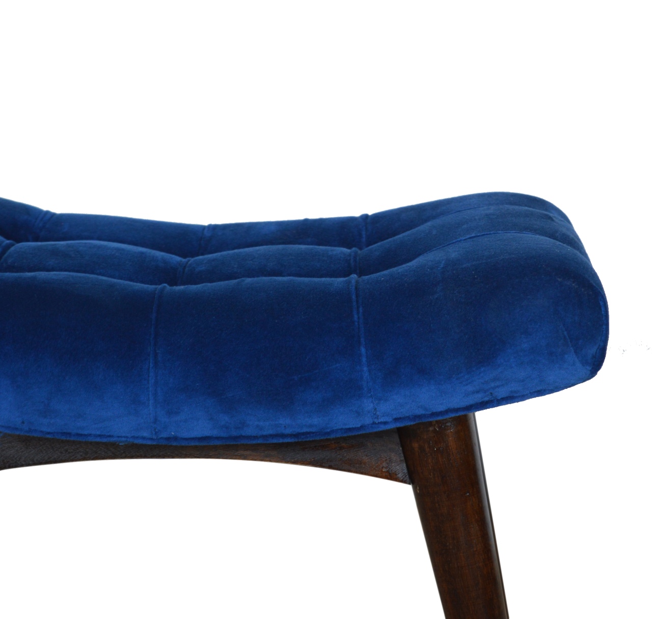Royal Blue Cotton Velvet Bench - Image 6