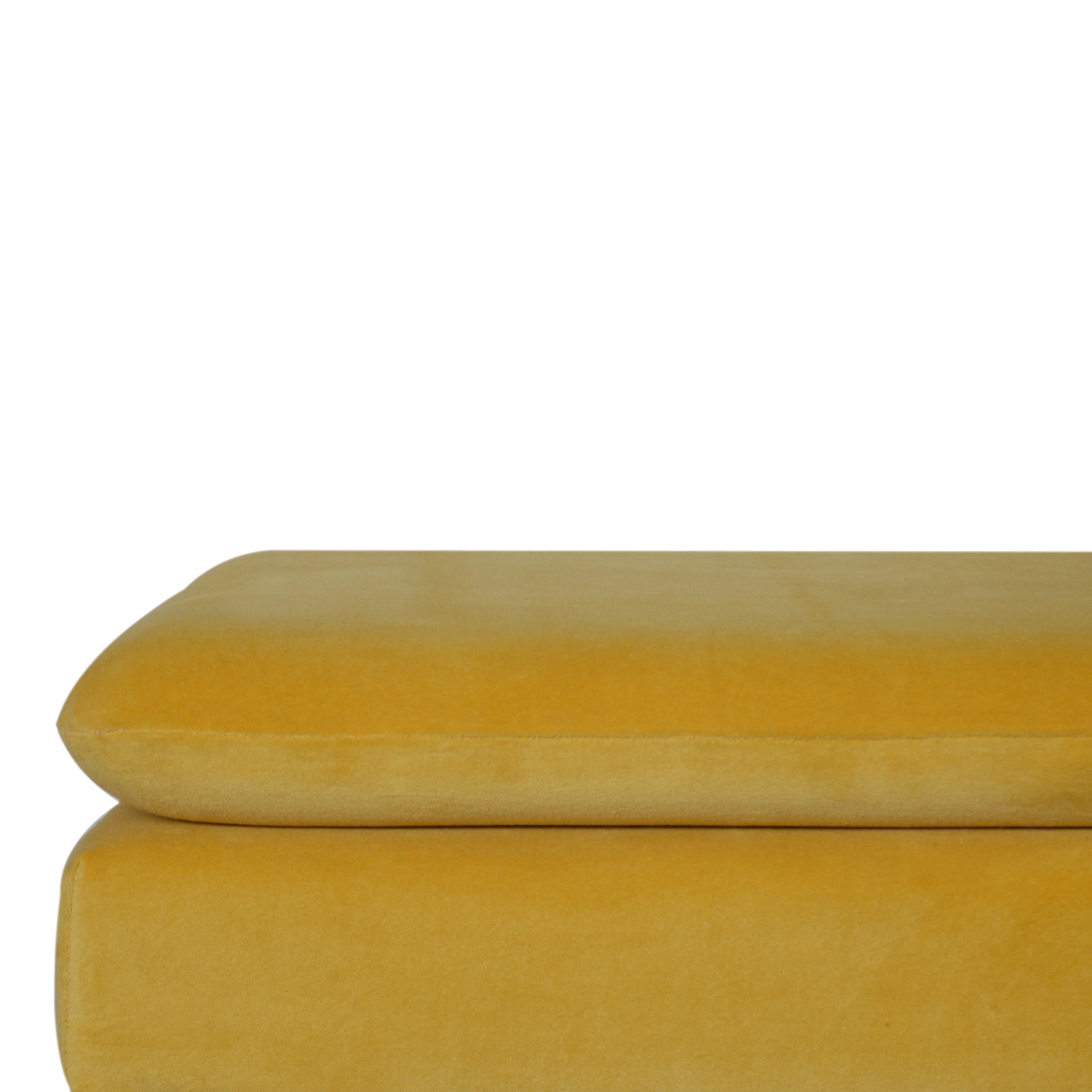Mustard Velvet Castor Bench - Image 8