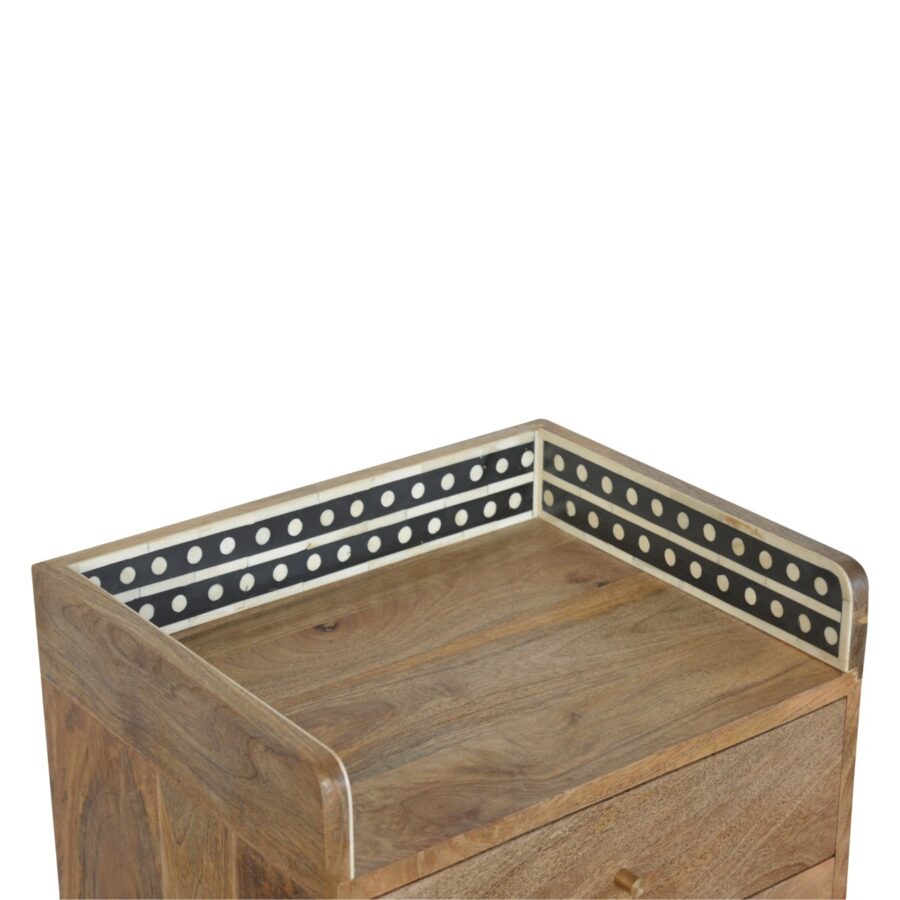 Bone Inlay Gallery Back Bedside - Image 5