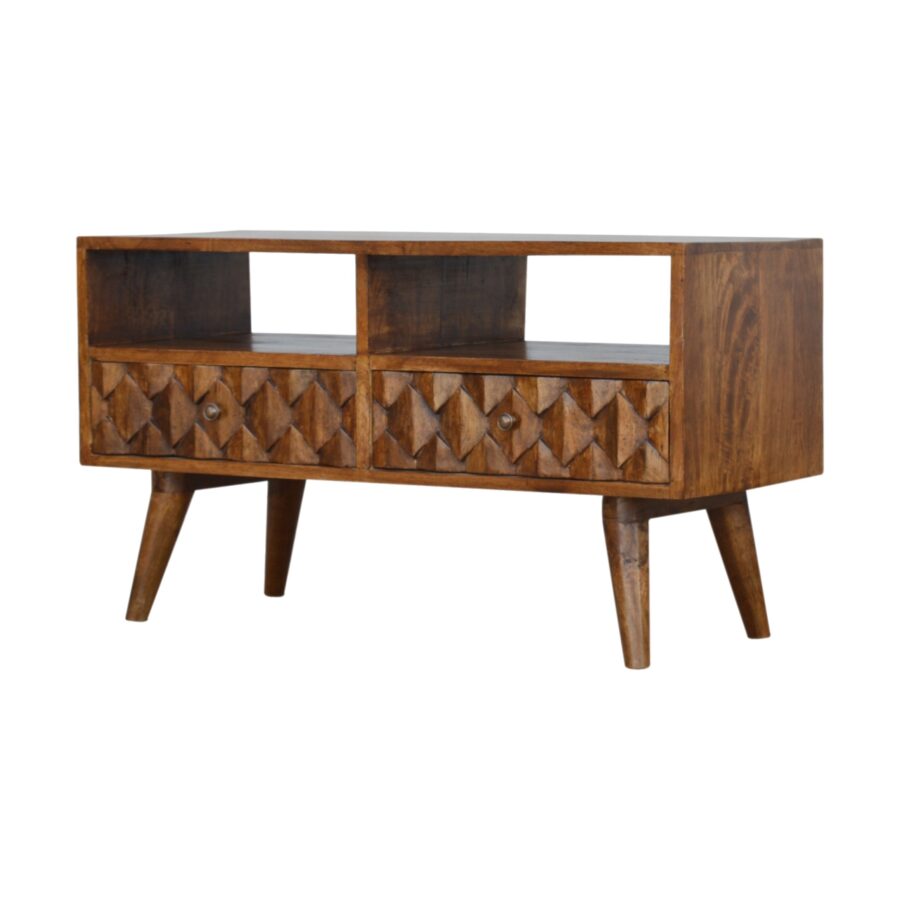 Chestnut Pineapple Carve Media Unit - Image 4