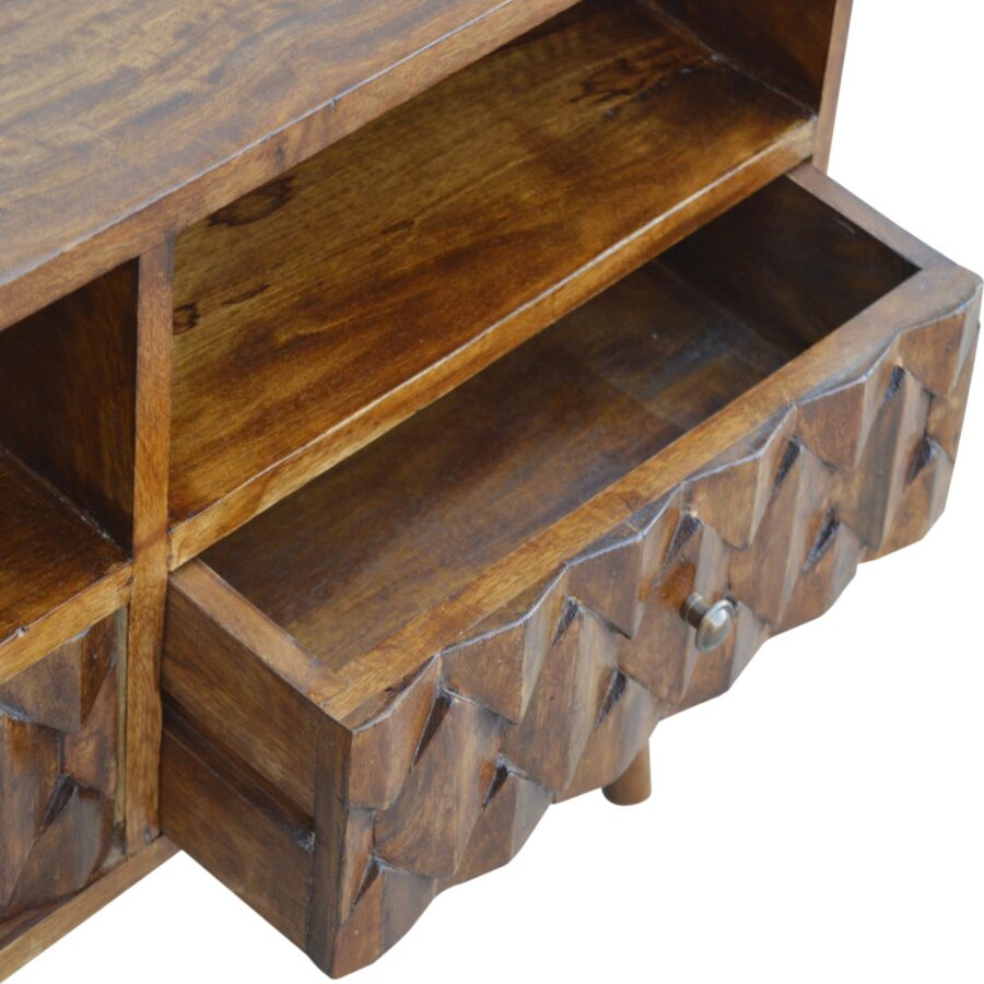 Chestnut Pineapple Carve Media Unit - Image 5