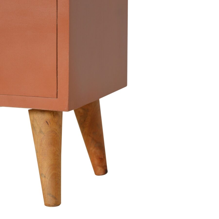 Brick Red Hand Painted Bedside - Image 4