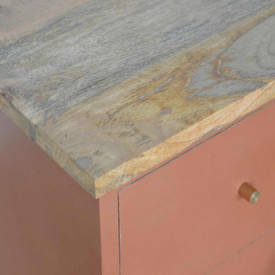 Brick Red Hand Painted Bedside - Image 6