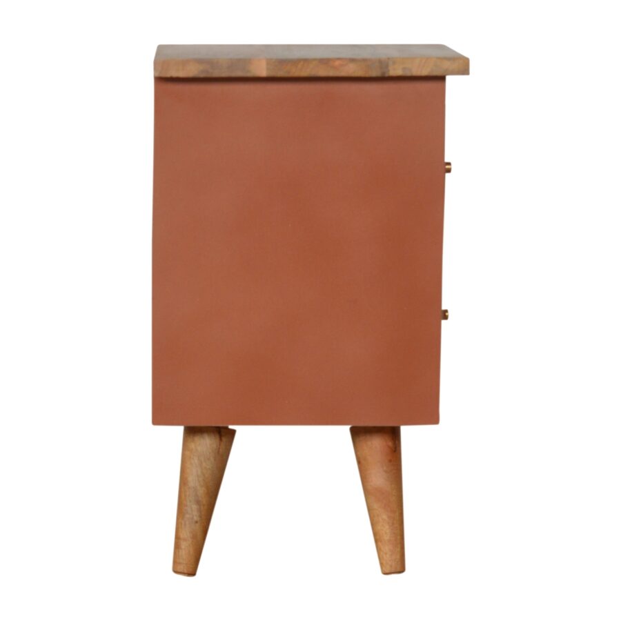 Brick Red Hand Painted Bedside - Image 8