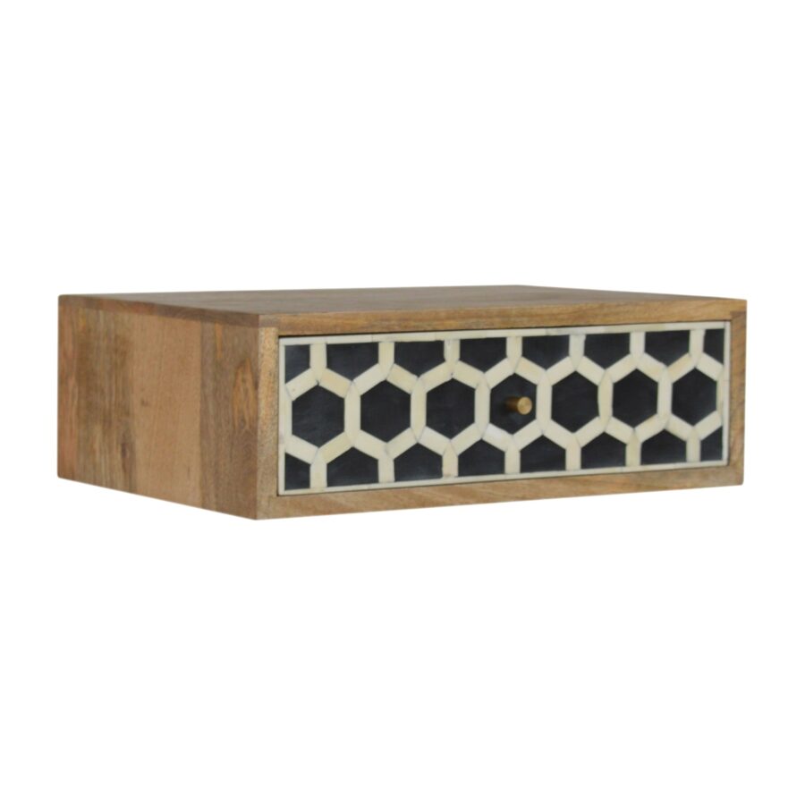 Wall Mounted Bone Inlay Bedside - Image 4