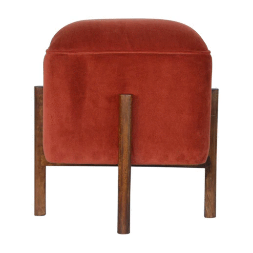 Brick Velvet Solid Wood Footstool - Image 10