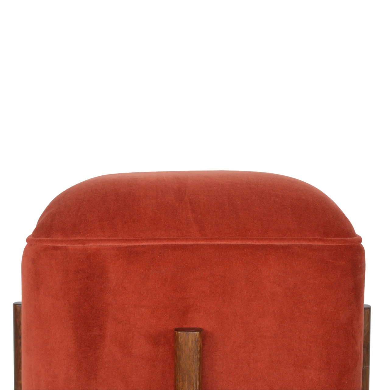 Brick Velvet Solid Wood Footstool - Image 6