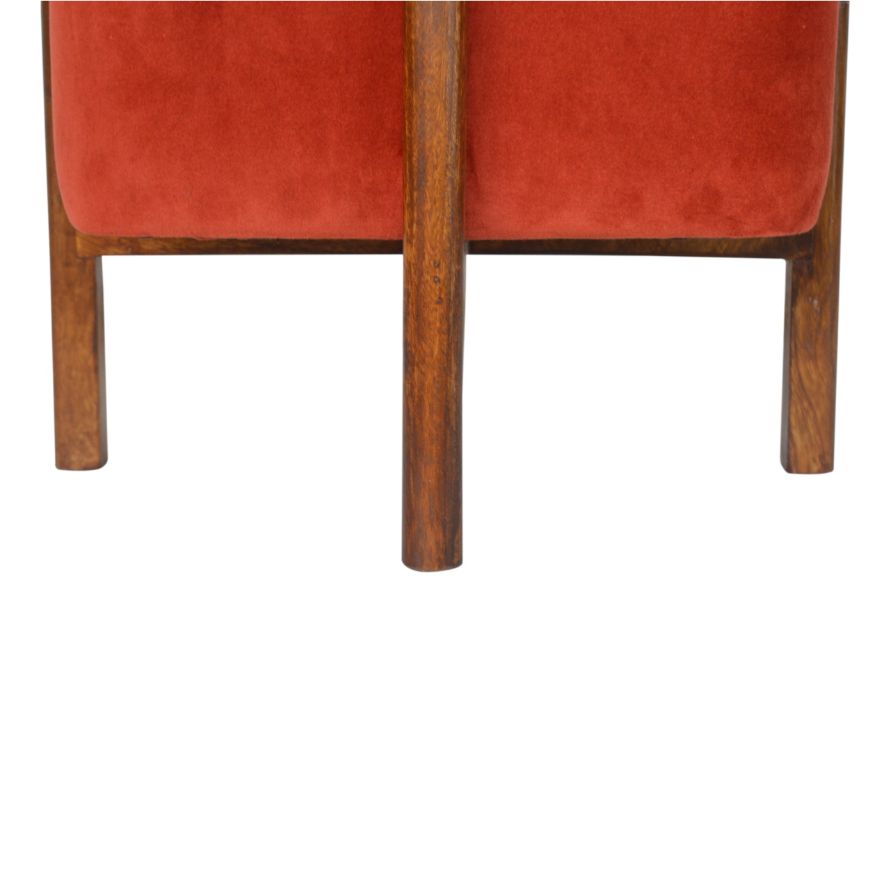 Brick Velvet Solid Wood Footstool - Image 4