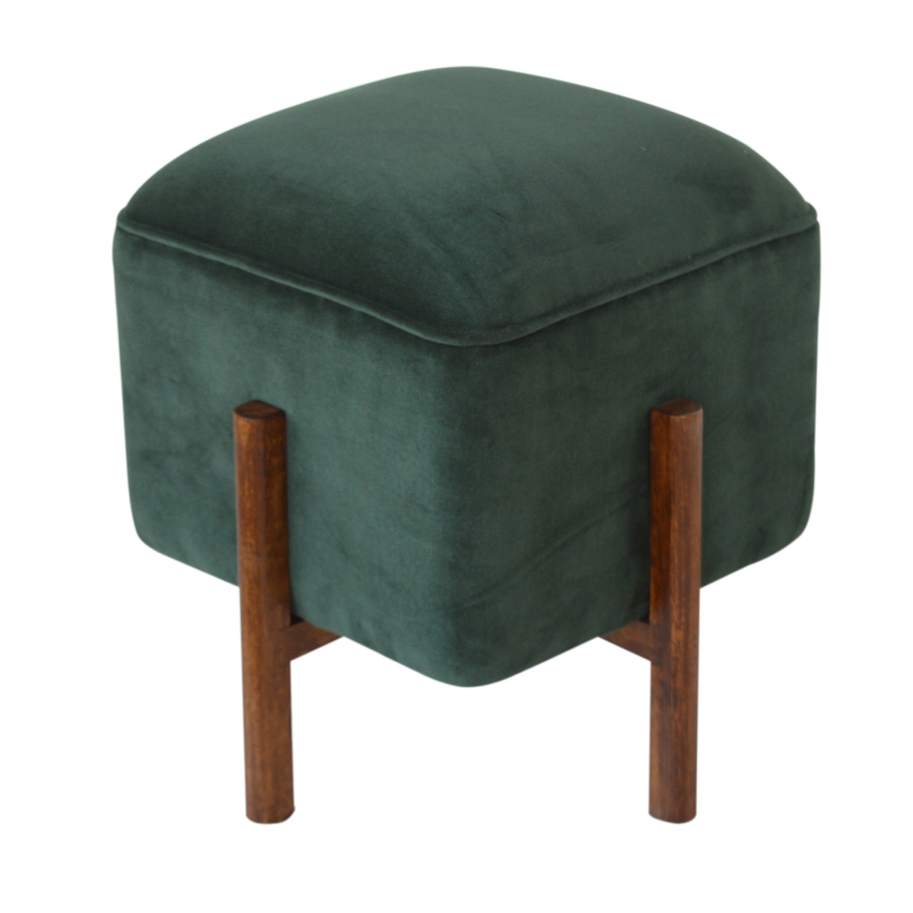 Emerald Velvet Solid Wood Footstool - Image 5