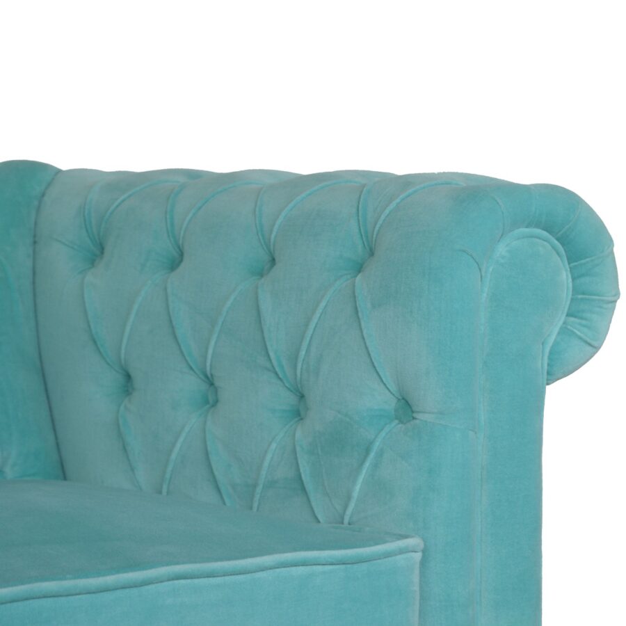 Aqua Velvet Chesterfield Sofa - Image 7