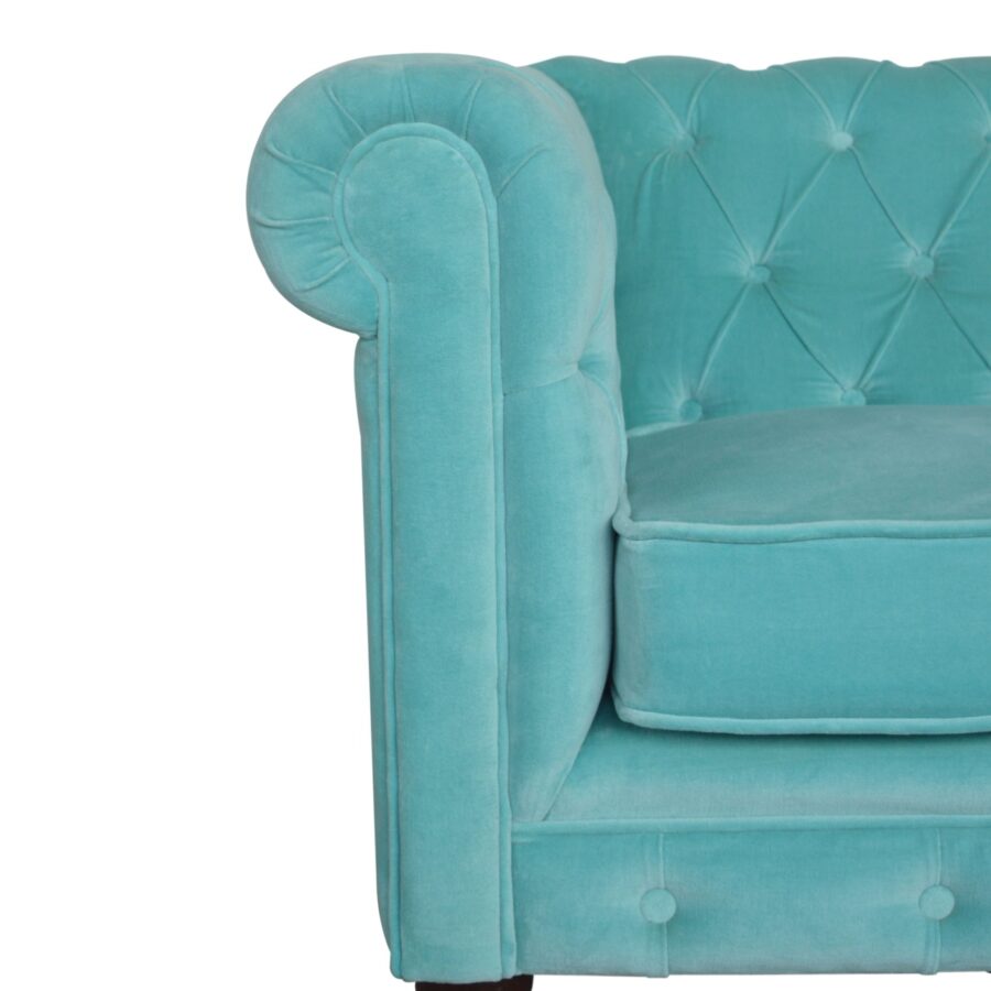 Aqua Velvet Chesterfield Sofa - Image 8