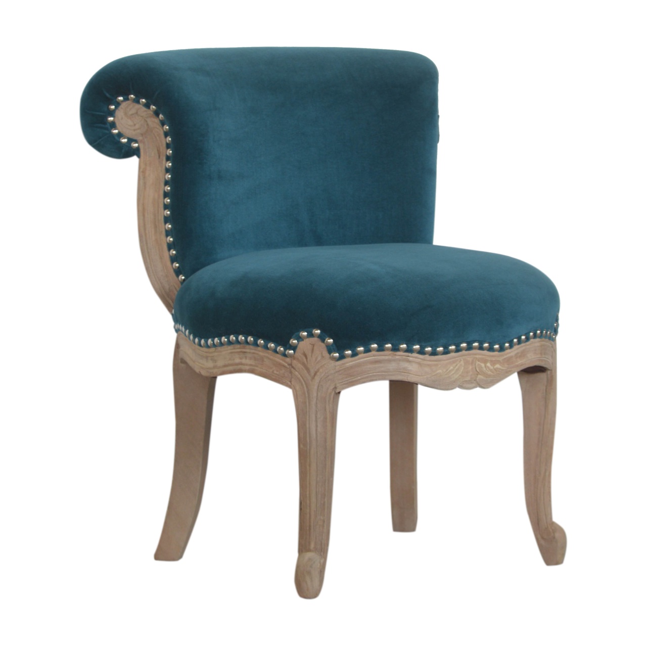 Teal Velvet Studded Chair - Image 4